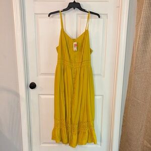 Torrid Yellow Maxi Dress with Crochet Trim